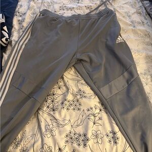 Adidas Mens gently worn Gray Track Pants